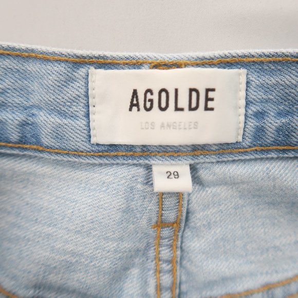Agolde Riley High Rise Straight Leg Crop Jeans in Shatter Size 29 - Picture 8 of 12